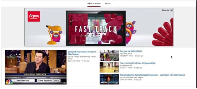 annunci masthead youtube