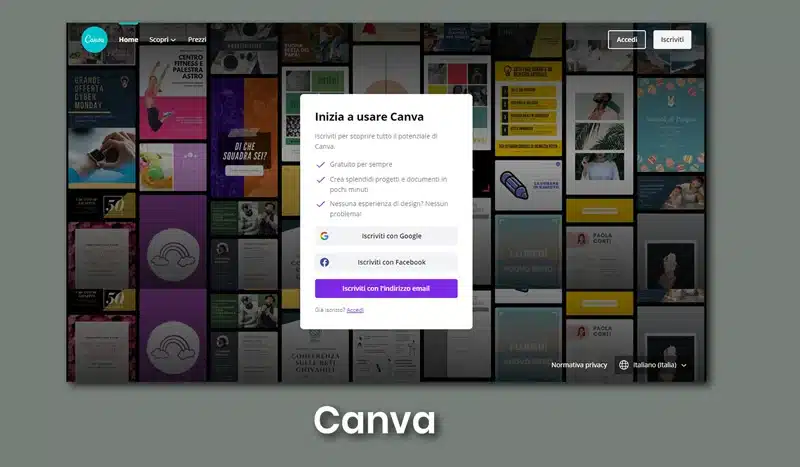 Cta su landing page e descrizione benefici del servizio