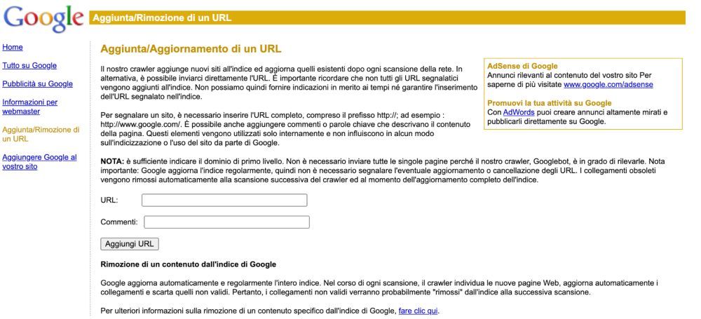 indicizzazione - Aggiornamento-di-un-url-google- come segnalarlo