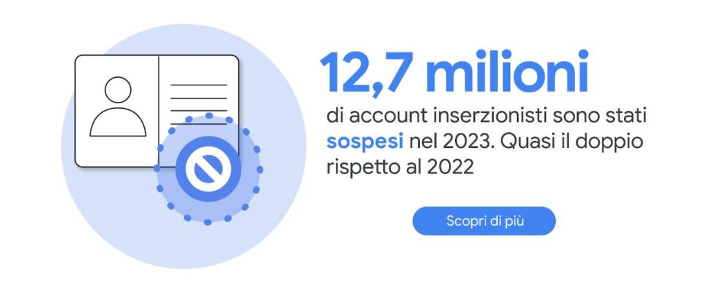 Google Ads Safety Report 2023 inserzionisti rimossi
