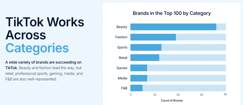 tiktok top brand categories