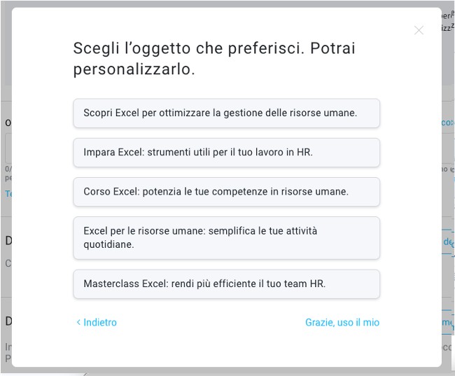 Generazione oggetto IA con GetResponse/2