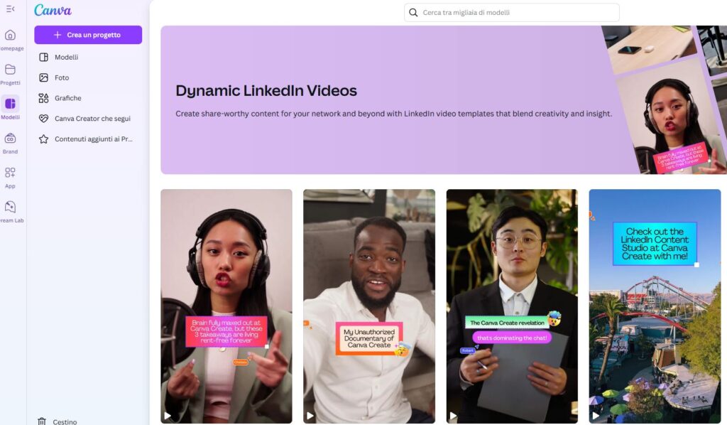 template video LinkedIn Canva
