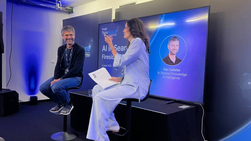 Fab Caillette, Senior Director of Engineering for Google Search a Google Think Future sulla ricerca Google con intelligenza artificiale
