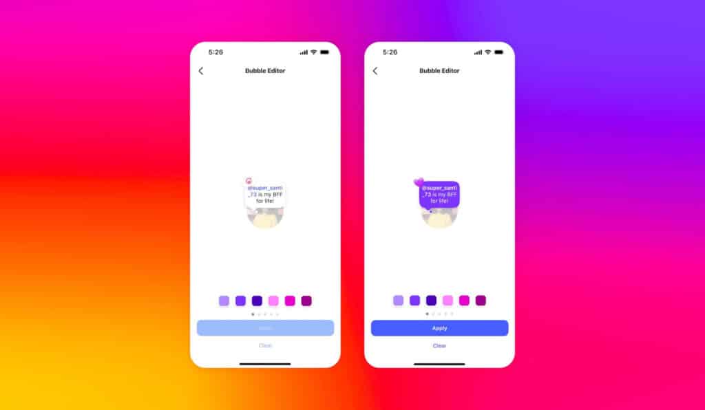 Instagram lancia sfondi colorati ed emoji nelle Notes - novità instagram notes