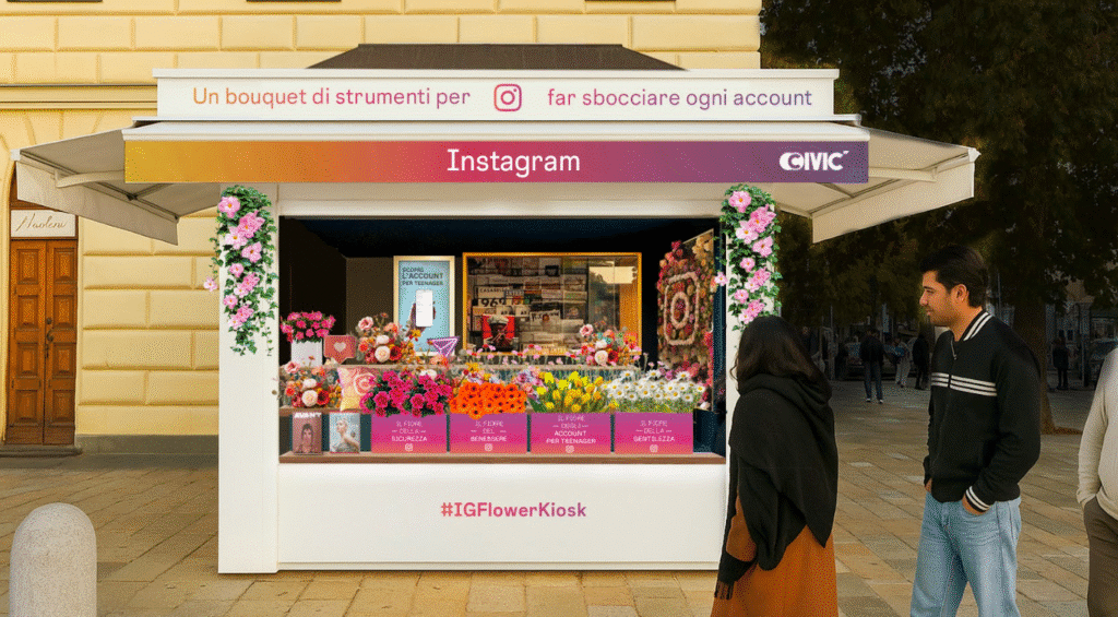 chiosco di fiori Instagram a Milano