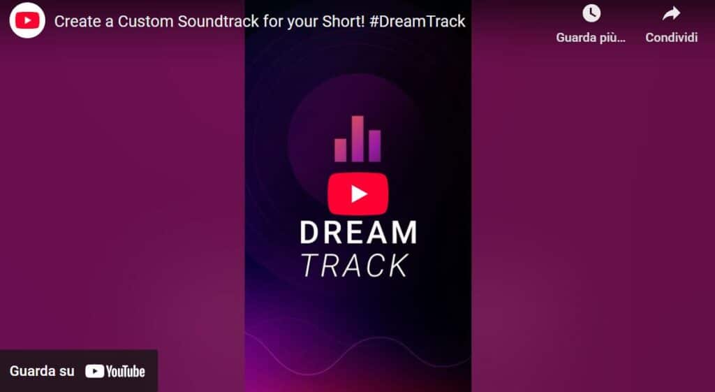 YouTube Dream Track - generare tracce audio ai originali per gli shorts