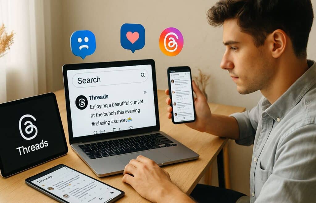 Con il nuovo aggiornamento, la ricerca profili su Threads consente di cercare contenuti all’interno di un singolo account